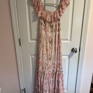 LoveShackFancy Pink Floral Maxi Dress